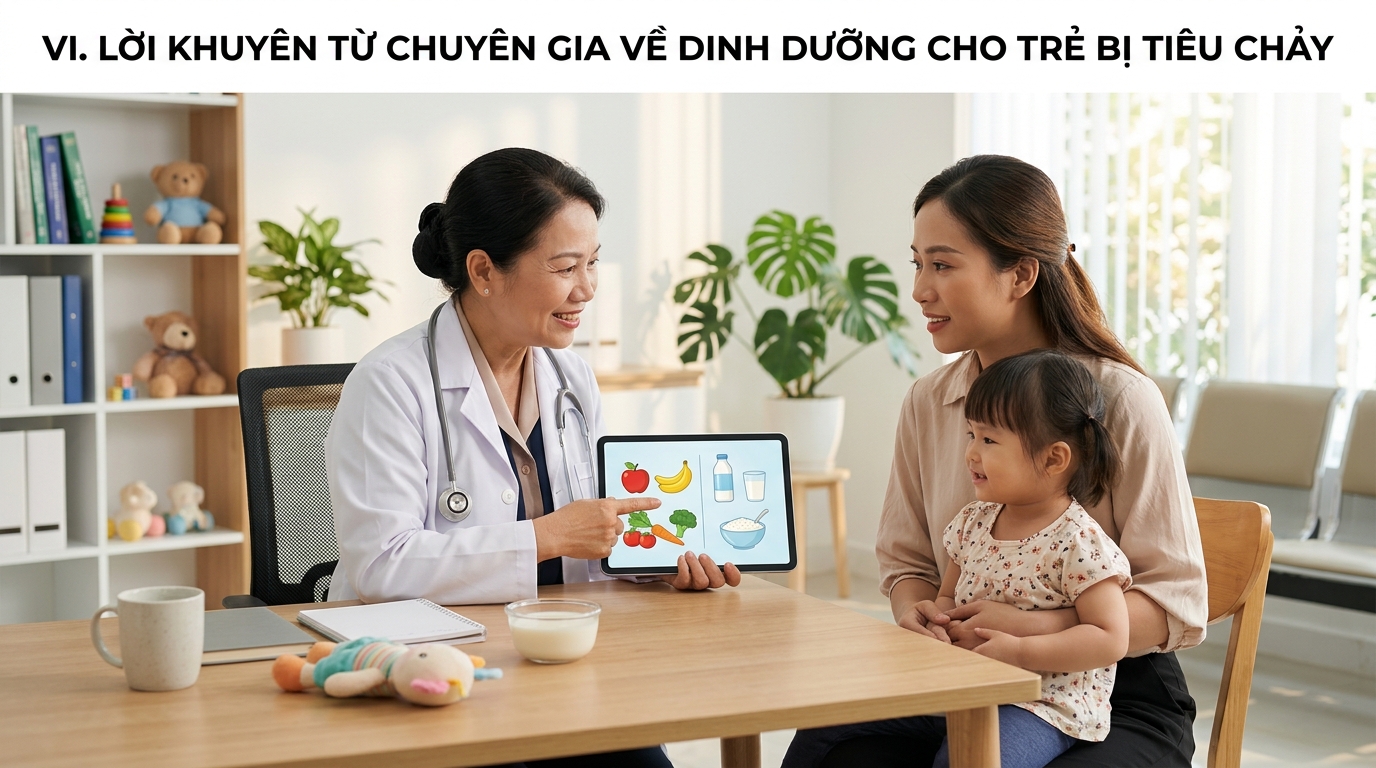 VI. Lời khuyên từ chuyên gia về dinh dưỡng cho trẻ bị tiêu chảy
