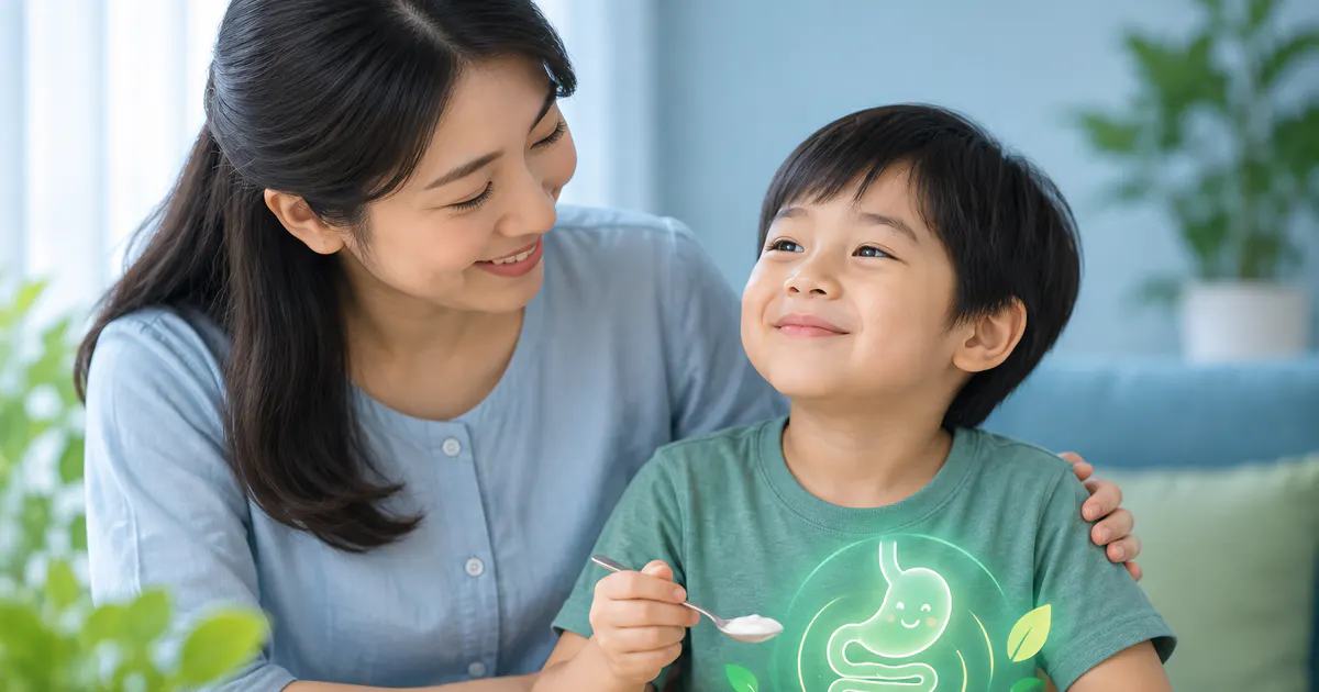 Cha mẹ theo dõi tình trạng tiêu hóa của trẻ sau khi dùng lợi khuẩn