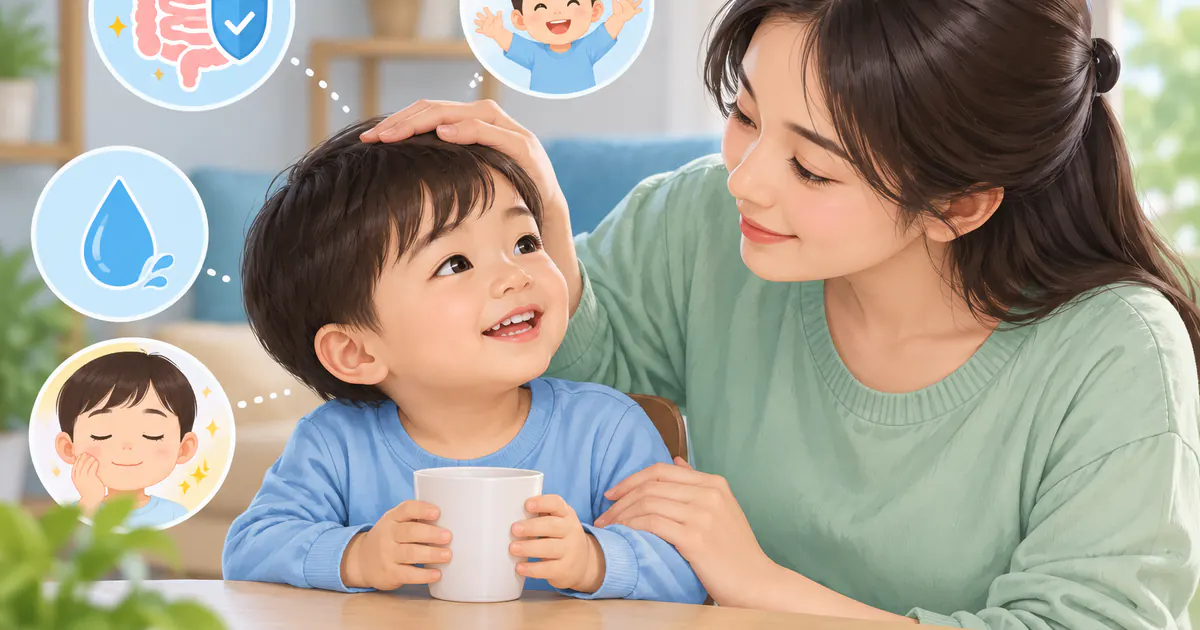 Cha mẹ theo dõi phản ứng của trẻ sau khi dùng men vi sinh