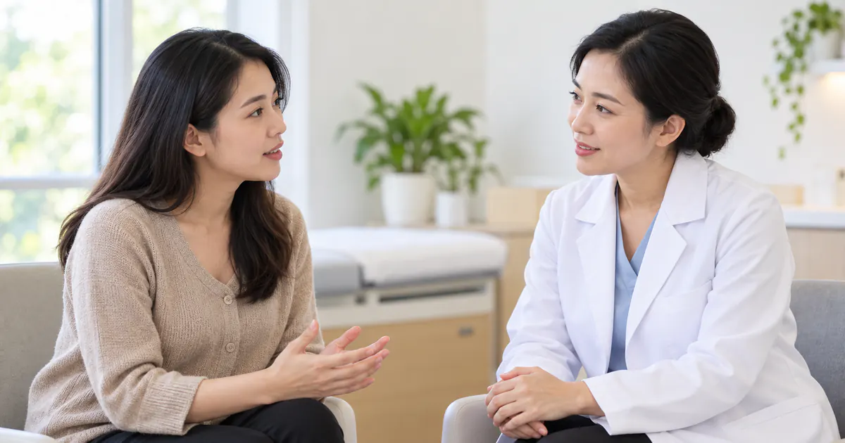 Phụ huynh trao đổi với bác sĩ về thời điểm đưa trẻ táo bón sau sốt đi khám