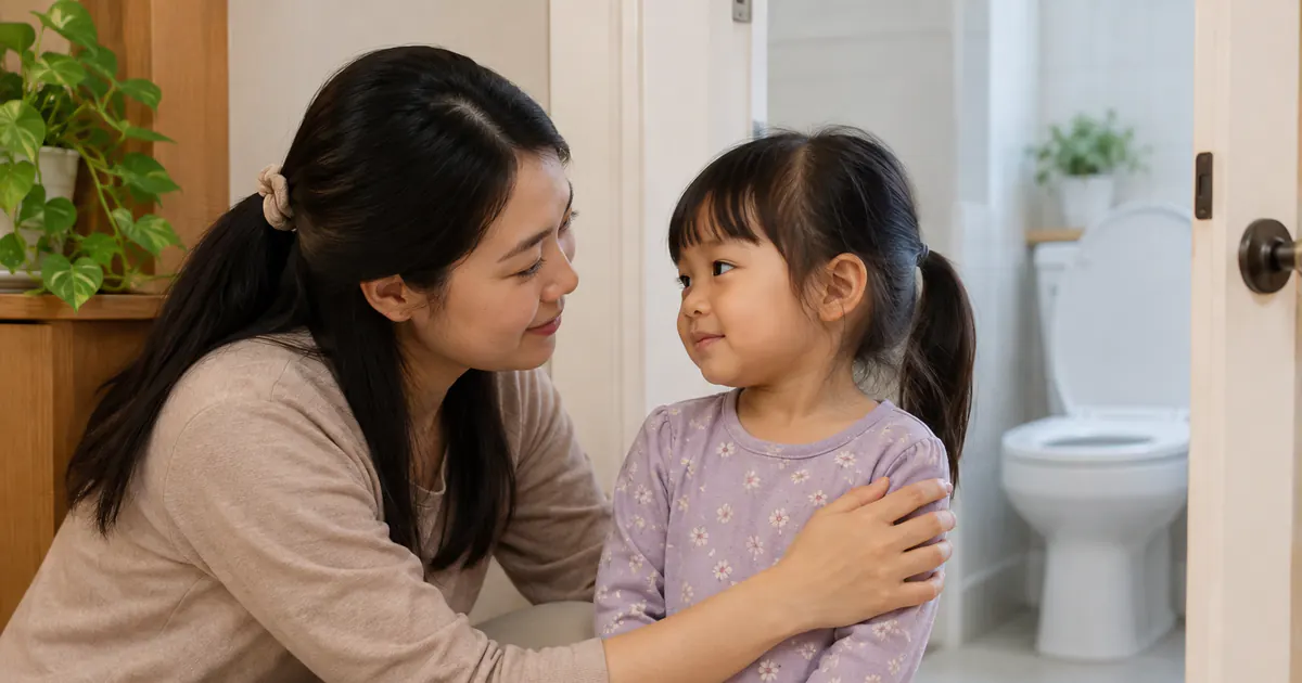 Cha mẹ trò chuyện về trẻ táo bón sợ đi vệ sinh cha mẹ nên động viên thế nào