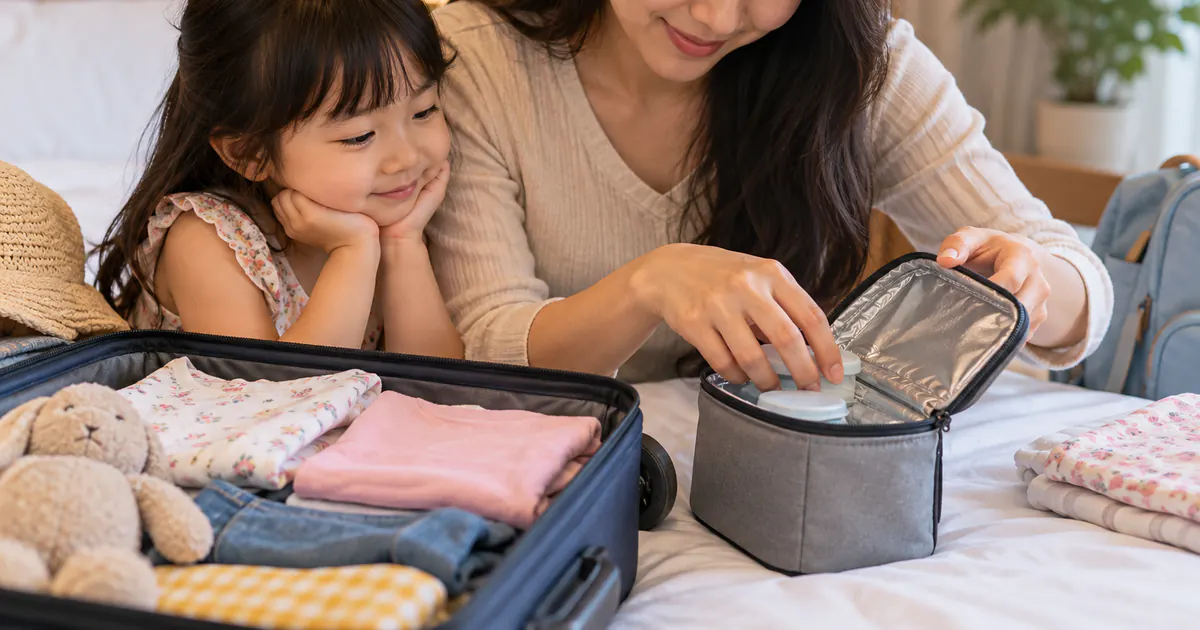 Cha mẹ thực hiện cách bảo quản men vi sinh khi đi du lịch cho trẻ