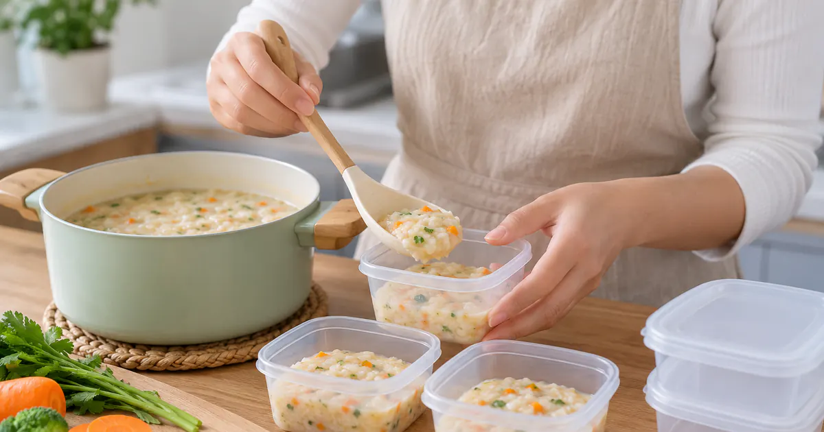 Cha mẹ thực hiện cách bảo quản thức ăn đã nấu cho trẻ an toàn tại nhà
