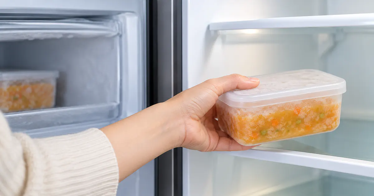 Rã đông thức ăn của trẻ trong ngăn mát tủ lạnh