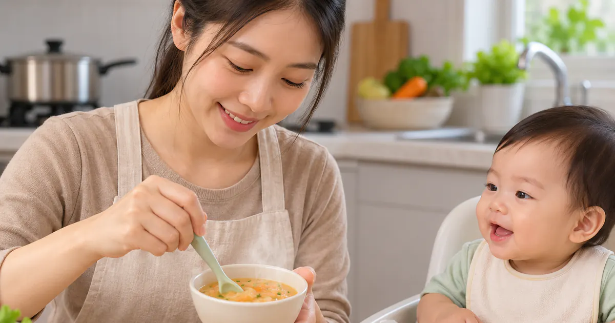 Khuấy đều thức ăn sau khi hâm nóng trước khi cho trẻ ăn