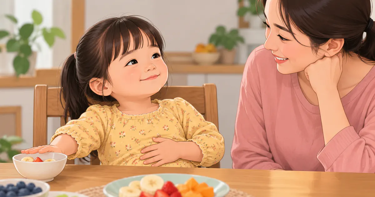 Trẻ ra hiệu đã no và cha mẹ tôn trọng khẩu phần bữa phụ của con