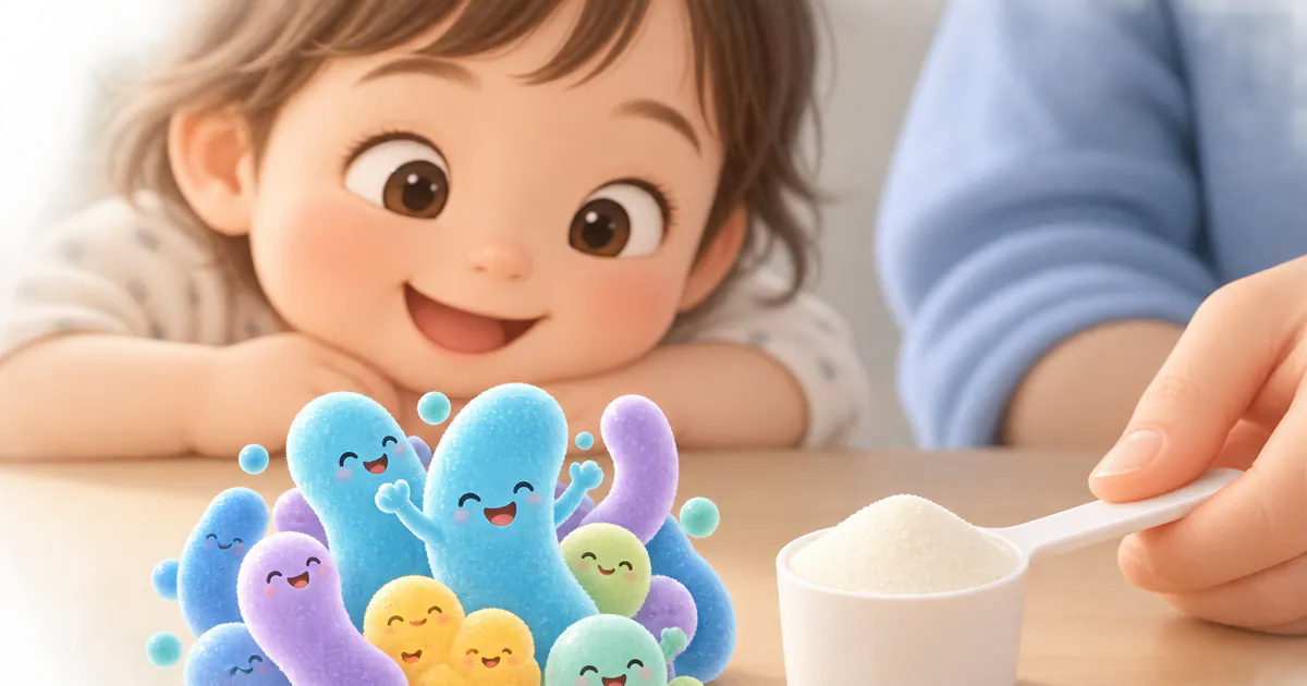 Minh họa lượng lợi khuẩn trong một khẩu phần men vi sinh cho trẻ