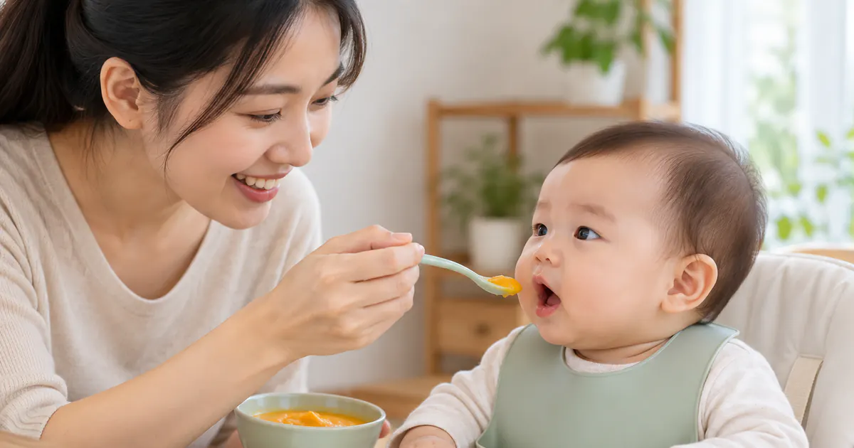 Cha mẹ thực hiện cách giới thiệu thực phẩm mới cho trẻ ăn dặm an toàn