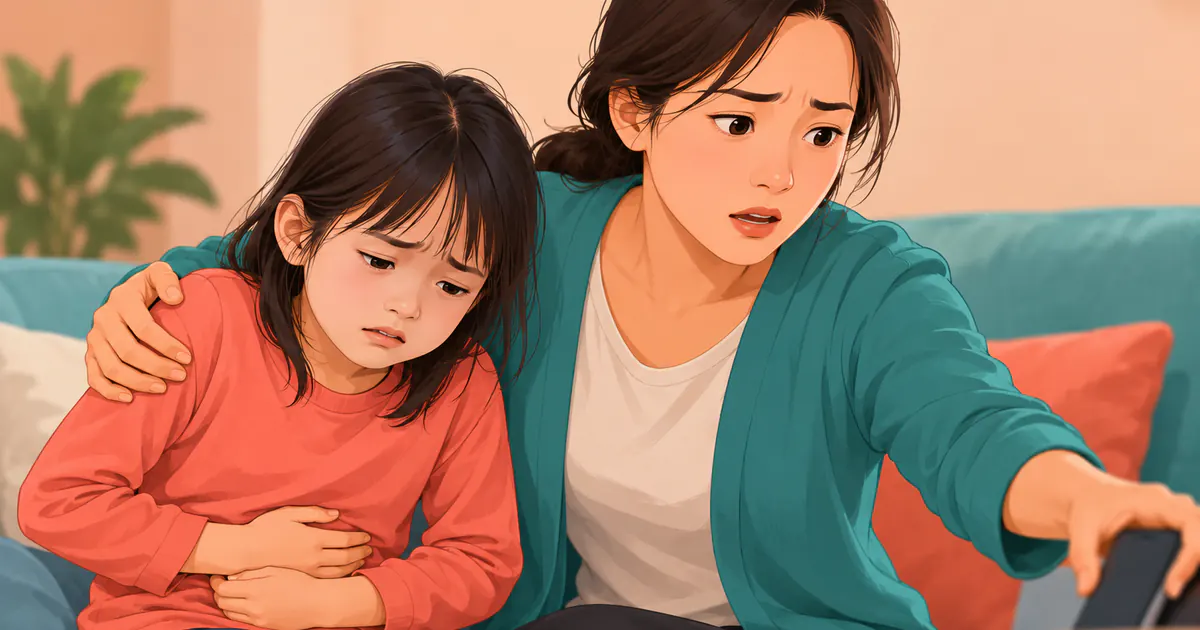 Cha mẹ liên hệ nhân viên y tế khi trẻ đau bụng kèm dấu hiệu cảnh báo