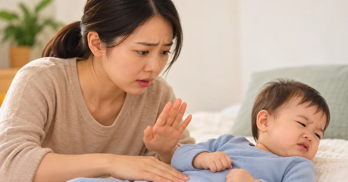 Người chăm sóc dừng massage khi trẻ gồng người và khó chịu