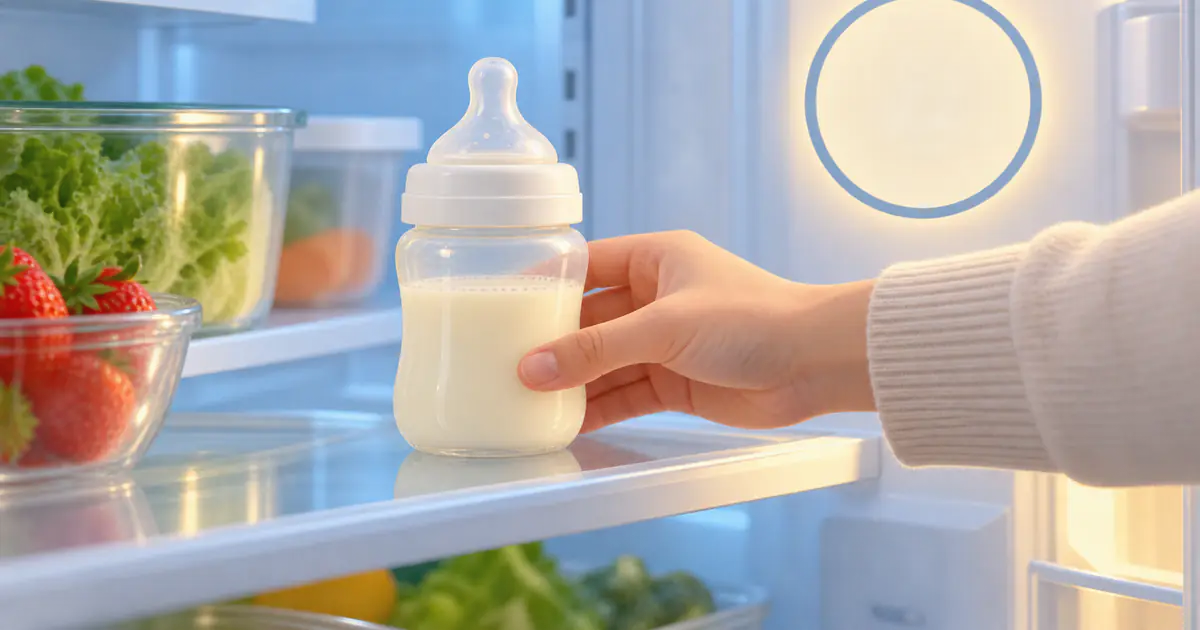 Bình sữa đã pha được bảo quản trên ngăn lạnh sạch và ổn định
