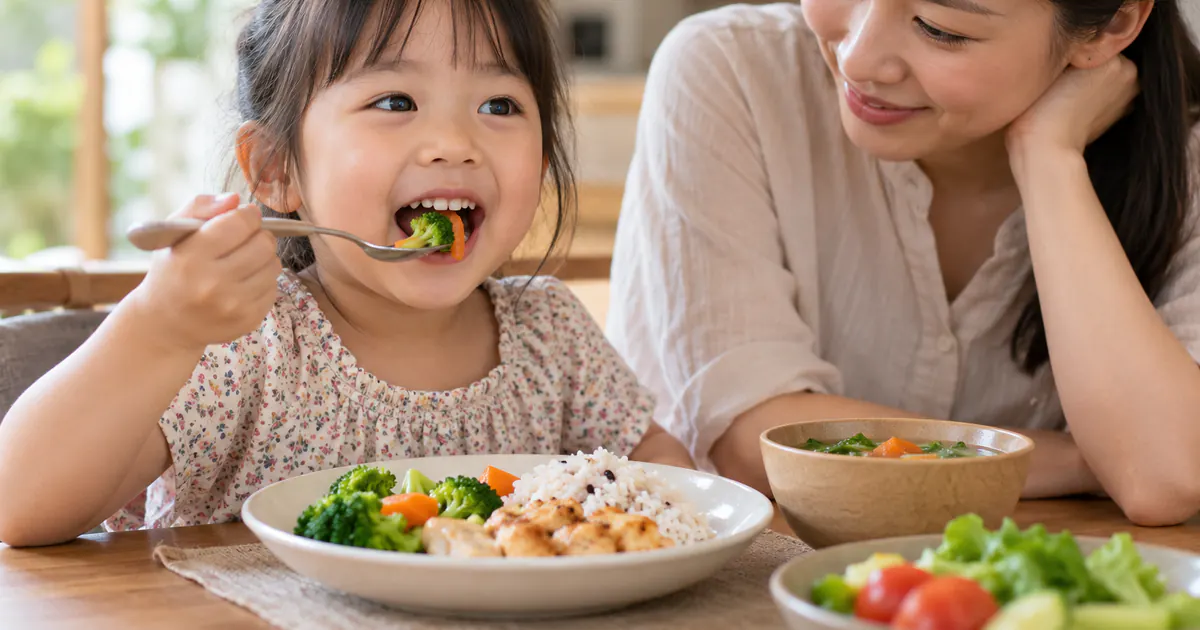 Cha mẹ áp dụng cách nhận biết trẻ ăn đủ qua dấu hiệu hằng ngày khi quan sát bữa ăn