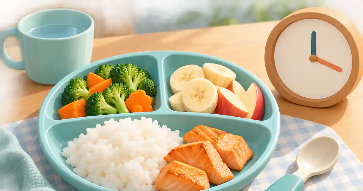 Khẩu phần nhỏ với các thành phần món ăn được tách rõ để cha mẹ dễ ghi nhận