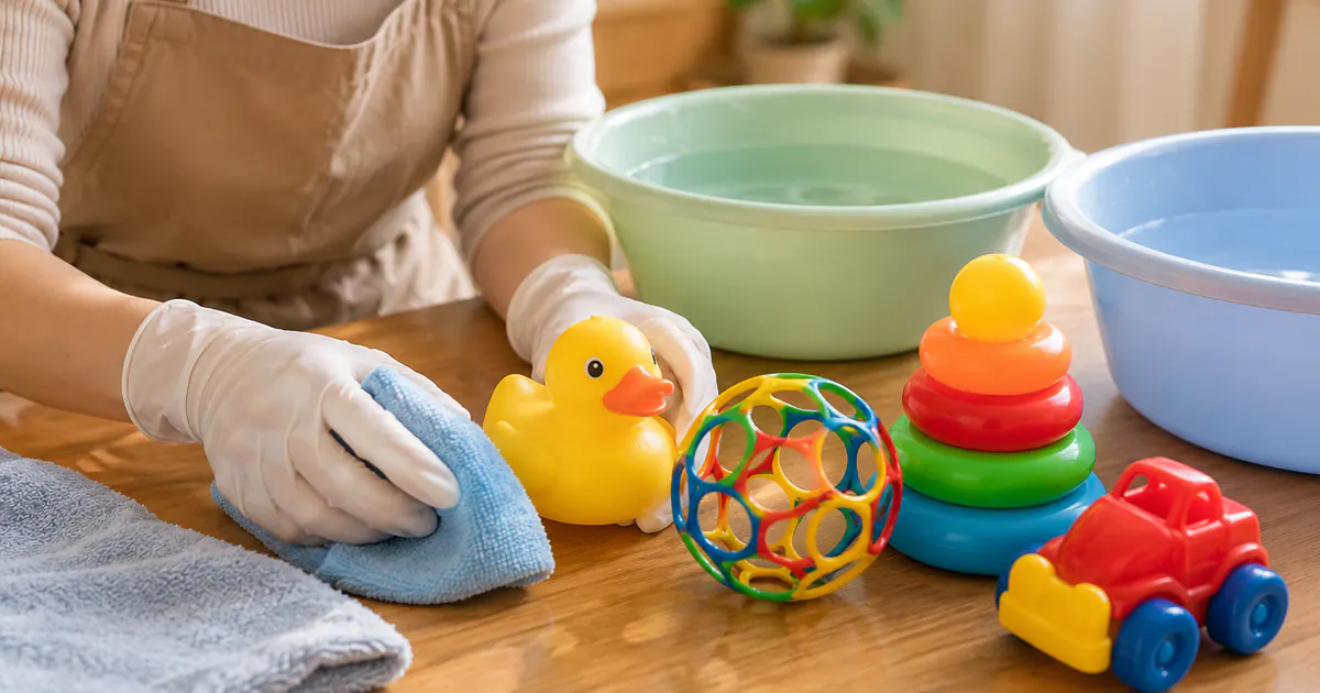 Cha mẹ thực hiện cách vệ sinh đồ chơi khi trẻ mắc bệnh đường ruột