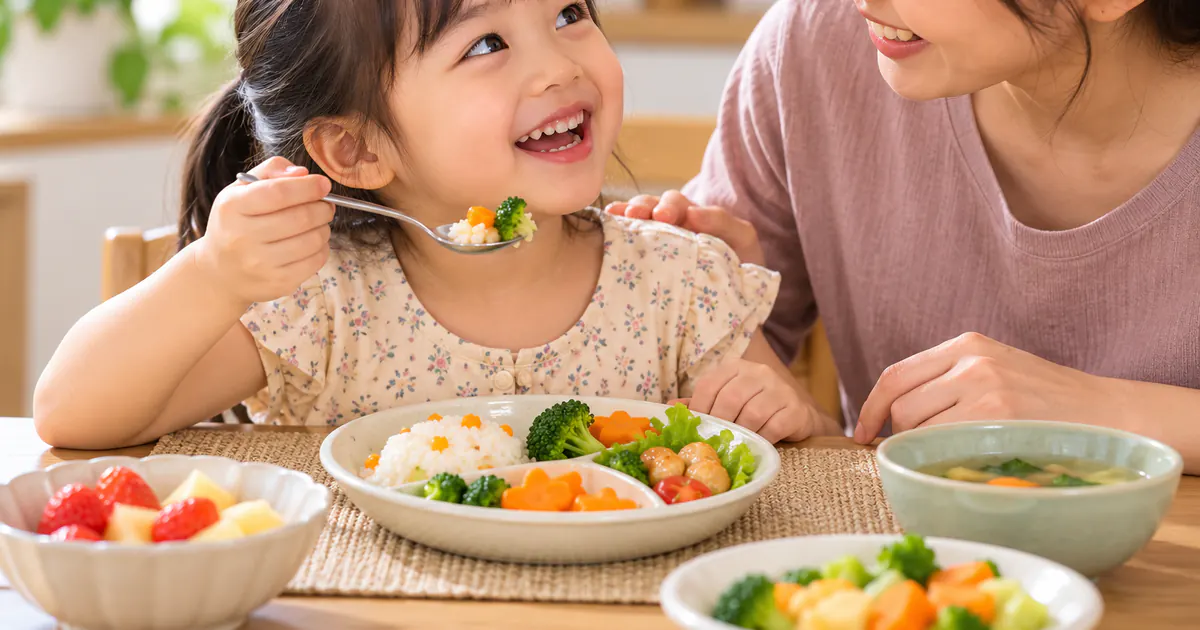 Trẻ tự xúc và tương tác cùng cha mẹ trong bữa ăn không thiết bị
