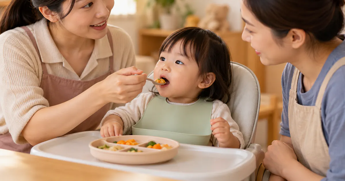 Cha mẹ hướng dẫn người chăm sóc mới về thói quen ăn uống của trẻ