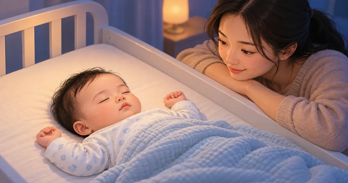 Trẻ sơ sinh nằm ngửa an toàn khi được theo dõi đầy hơi ban đêm