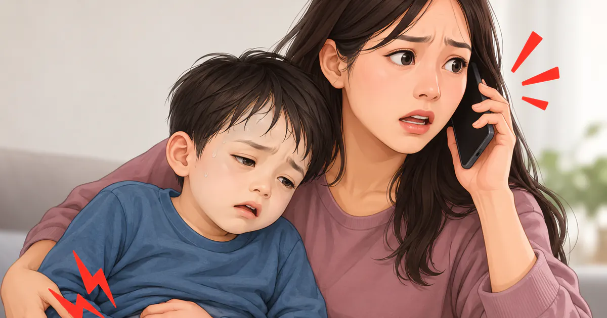 Trẻ tái mệt được cha mẹ hỗ trợ đi cấp cứu vì đau bụng