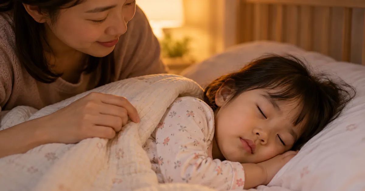 Trẻ ngủ đúng giờ để duy trì nếp sinh hoạt ổn định khi đi nhà trẻ