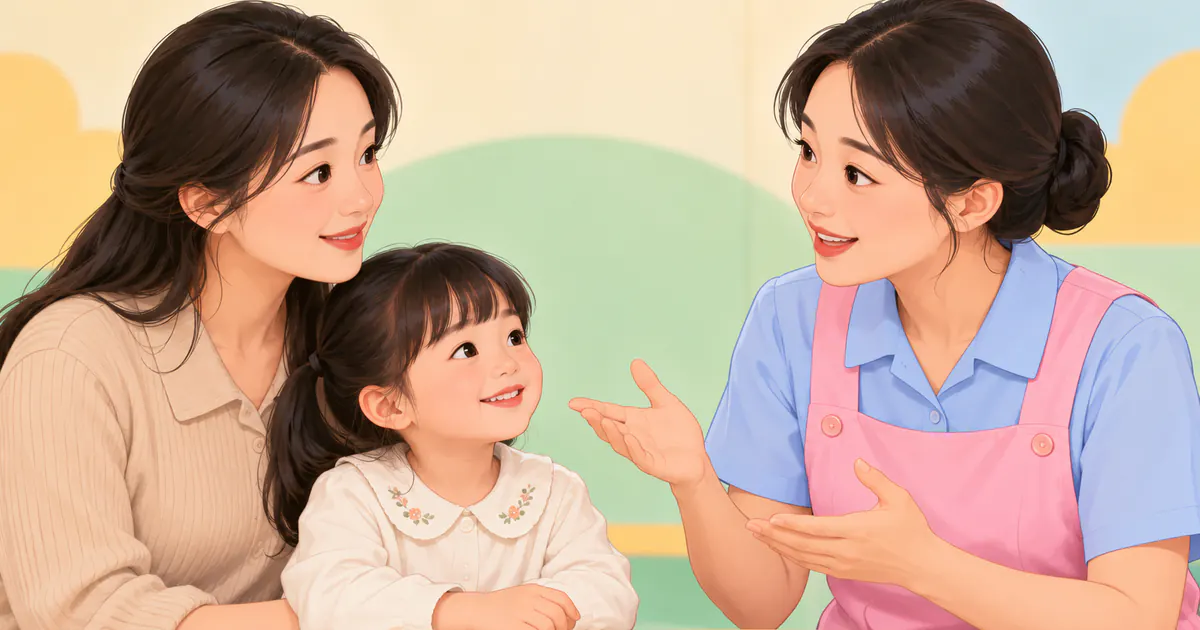 Phụ huynh trao đổi với giáo viên về triệu chứng tiêu hóa của trẻ