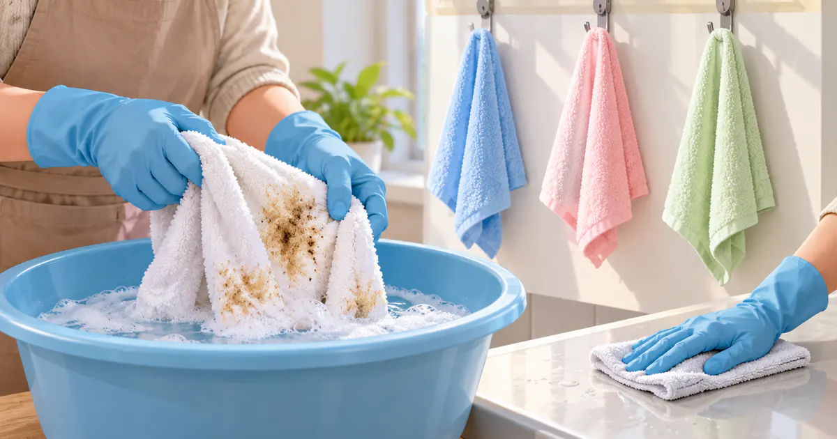 Xử lý khăn bẩn riêng và làm khô khăn sạch khi nhà có người bệnh