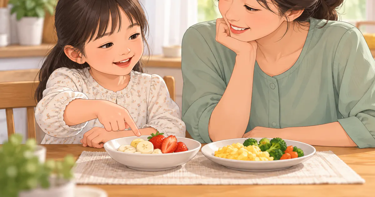 Gia đình tạo không khí vui vẻ để trẻ chủ động lựa chọn món ăn sáng