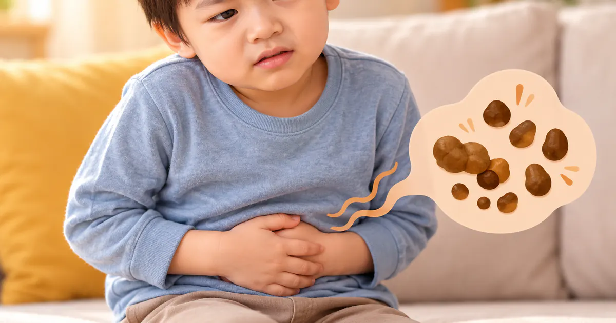 Minh họa phân tích tụ khiến trẻ đi nhiều lần nhưng mỗi lần chỉ ra ít