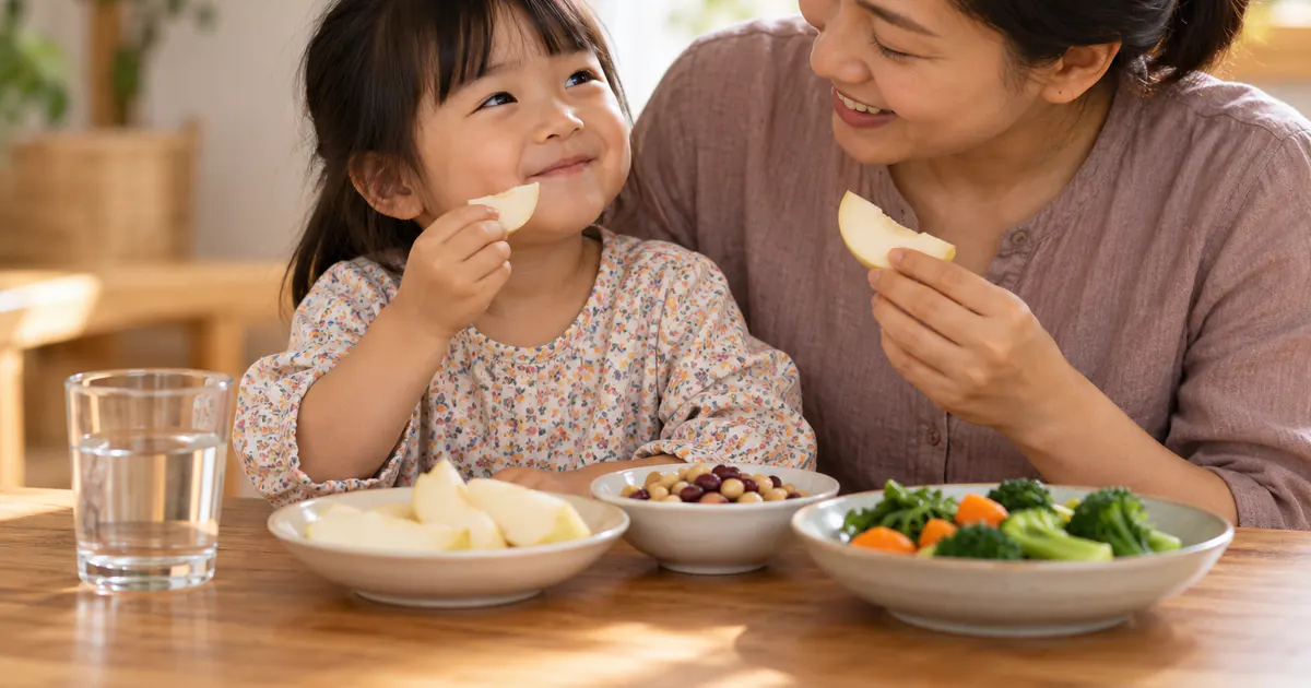 Cha mẹ chuẩn bị nước, trái cây và rau phù hợp để hỗ trợ trẻ táo bón