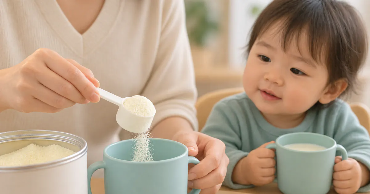 Người chăm sóc đong sữa đúng cách cho trẻ sau khi đổi sữa