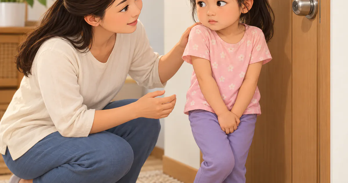 Trẻ có biểu hiện nhịn đi tiêu được cha mẹ bình tĩnh trấn an