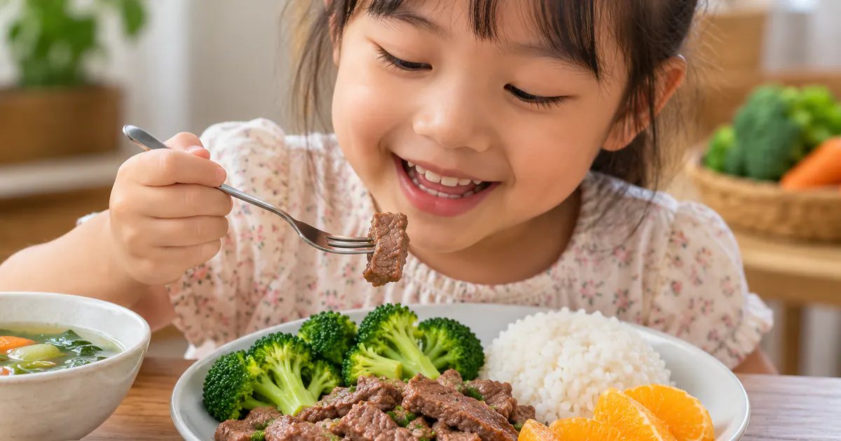 Bữa ăn gợi ý trẻ thiếu máu dinh dưỡng nên ăn gì với thịt nạc và rau